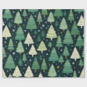 Kerstbomen Modern Sage Groen Patroon Gift Cadeaupapier (Vlak)