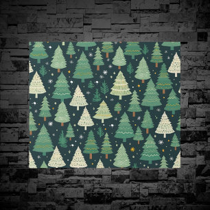 Kerstbomen Modern Sage Groen Patroon Gift Cadeaupapier