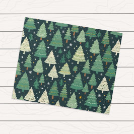 Kerstbomen Modern Sage Groen Patroon Gift Cadeaupapier