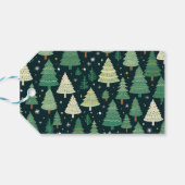 Kerstbomen Modern Sage Groen Patroon Partij Cadeaulabel (Achterkant Horizontaal)