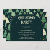 Kerstbomen Modern Sage Groen Patroon Partij Kaart (Voorkant / Achterkant)