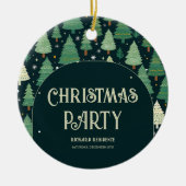 Kerstbomen Modern Sage Groen Patroon Partij Keramisch Ornament (Voorkant)