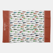 Kerstbomen monogram keukendoek theedoek (Horizontaal)