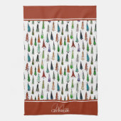 Kerstbomen monogram keukendoek theedoek (Verticaal)