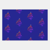 Kerstbomen, Navy Bright kleurrijk Inpakpapier Vel (Voorkant 3)