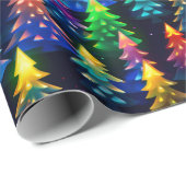Kerstbomen Neon Cadeaupapier (Rol Hoek)