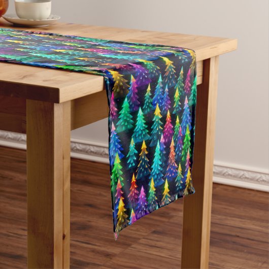 Kerstbomen Neon Tafel Runner Korte Tafelloper (Voorbeeld)