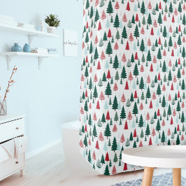 Kerstbomen Nordic Grove Modern Patroon Douchegordijn