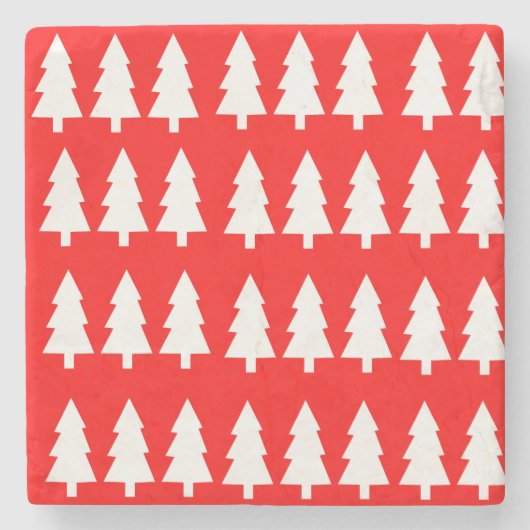 kerstbomen Onderzetter met marmer Stone (Voorkant)