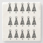 kerstbomen Onderzetter met marmer Stone (Voorkant)