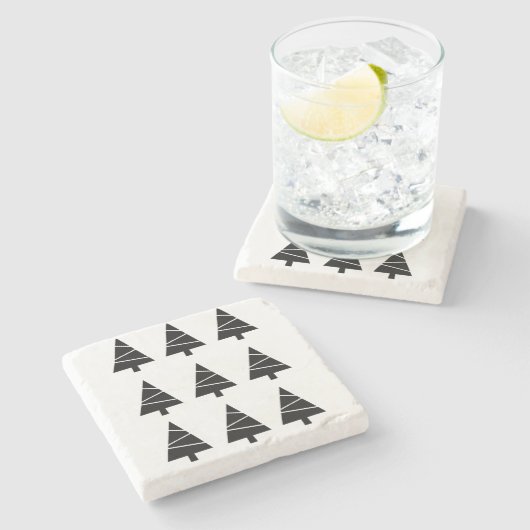 kerstbomen Onderzetter met marmer Stone (Zijkant)