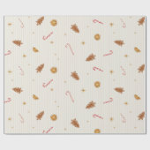 kerstbomen, ontbijtkoek, snoepsnoep cadeaupapier (Vlak)