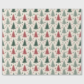 Kerstbomen op de crème cadeaupapier (Vlak)