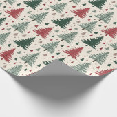 Kerstbomen op de crème cadeaupapier (Hoek)
