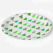 Kerstbomen op een besneeuwd perceel papieren bordje (Gekanteld)