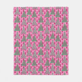 Kerstbomen op Hot Pink Fleece Deken (Voorkant)