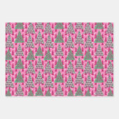 Kerstbomen op Hot Pink Inpakpapier Vel (Voorkant 3)