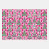 Kerstbomen op Hot Pink Inpakpapier Vel (Voorkant 2)