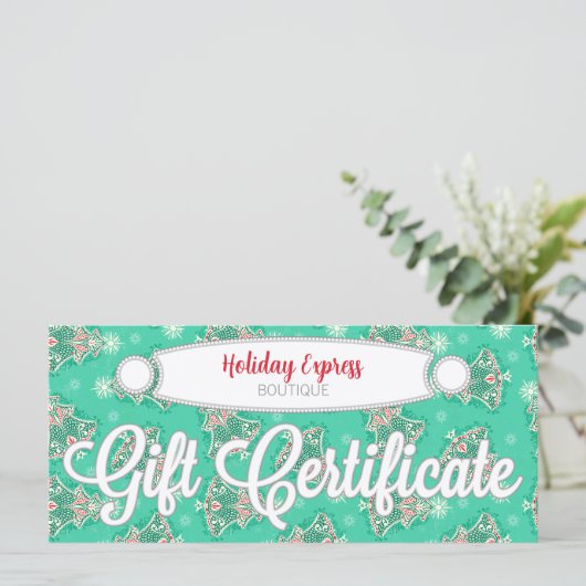 Kerstbomen op Munt - Eigen cadeaubon (Staand voorkant)