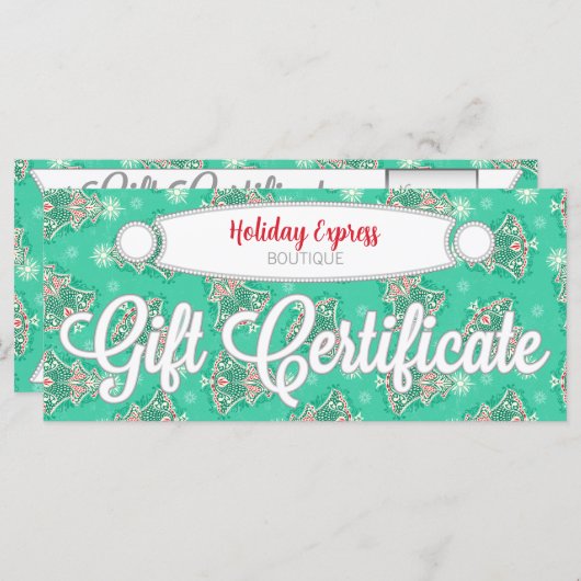 Kerstbomen op Munt - Eigen cadeaubon (Voorkant / Achterkant)