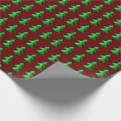 Kerstbomen op rode achtergrond cadeaupapier (Hoek)