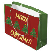 Kerstbomen op rode cadeautas (Achterkant Gekanteld)