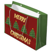 Kerstbomen op rode cadeautas (Voorkant Gekanteld)