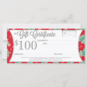 Kerstbomen op rood - aangepast cadeaubon (Achterkant)