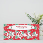 Kerstbomen op rood - aangepast cadeaubon (Staand voorkant)