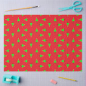 kerstbomen op rood tissuepapier (Craft)
