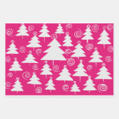kerstbomen op roze inpakpapier vel (Voorkant 3)