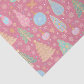 Kerstbomen op roze tissuepapier (Detail)