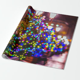 Kerstbomen op straat cadeaupapier