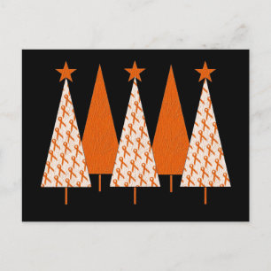 kerstbomen - Oranje lint Feestdagenkaart