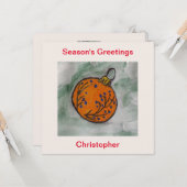 Kerstbomen Ornament platte Kaart (Voorkant / Achterkant in situ)