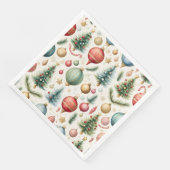Kerstbomen Ornamenten Candy Canes Pattern Servet (Hoek)