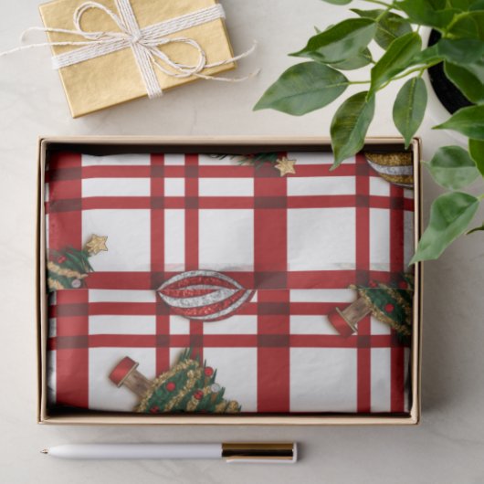 Kerstbomen Ornamenten Goud Zilver Kerst Tissuepapier (Geschenk)