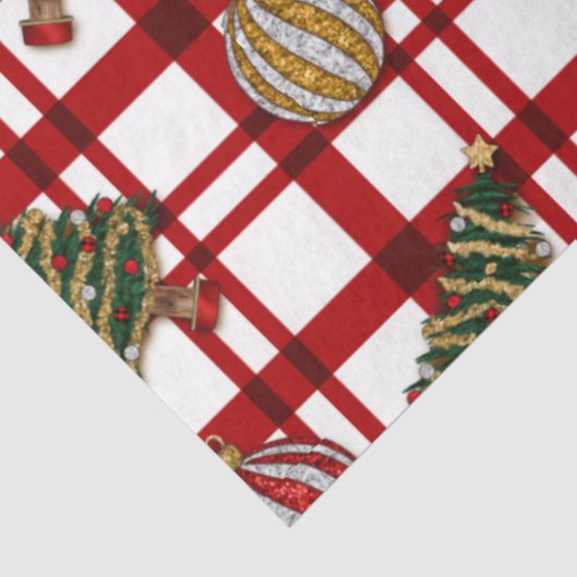 Kerstbomen Ornamenten Goud Zilver Kerst Tissuepapier (Detail)