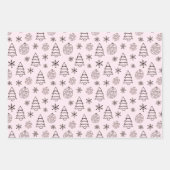 Kerstbomen Ornamenten Sneeuwvlokken Kerstmis Inpakpapier Vel (Voorkant 3)