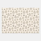 Kerstbomen Ornamenten Sneeuwvlokken Kerstmis Inpakpapier Vel (Voorkant 2)