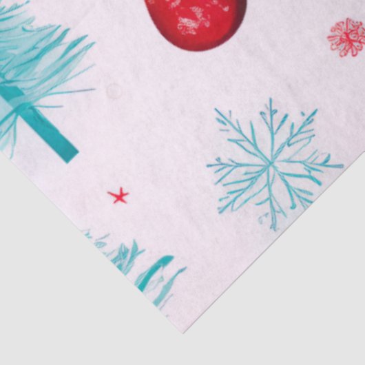 Kerstbomen Ornamenten Sneeuwvlokken Kerstmis Tissuepapier (Detail)