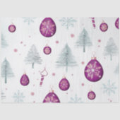 Kerstbomen Ornamenten Sneeuwvlokken Kerstmis Tissuepapier (Voorkant)