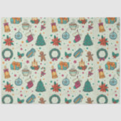 Kerstbomen Ornamenten Sterren Groene Kerst Tissuepapier (Voorkant)