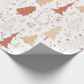 Kerstbomen Ornamenten Sterren Wit Kerst Cadeaupapier (Hoek)