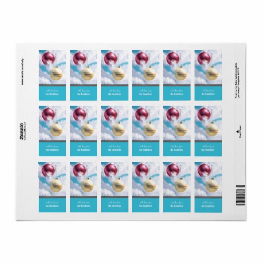 Kerstbomen Ornamenten Vakantie Labels (Full Sheet)