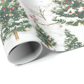 Kerstbomen oude rode vrachtwagen cadeaupapier (Rol Hoek)