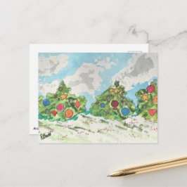 Kerstbomen overdag feestdagenkaart