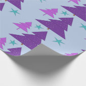 Kerstbomen Paars Digital Cadeaupapier (Hoek)