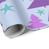 Kerstbomen Paars Digital Cadeaupapier (Rol Hoek)