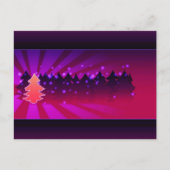 kerstbomen, Paars Feestdagenkaart (Voorkant)